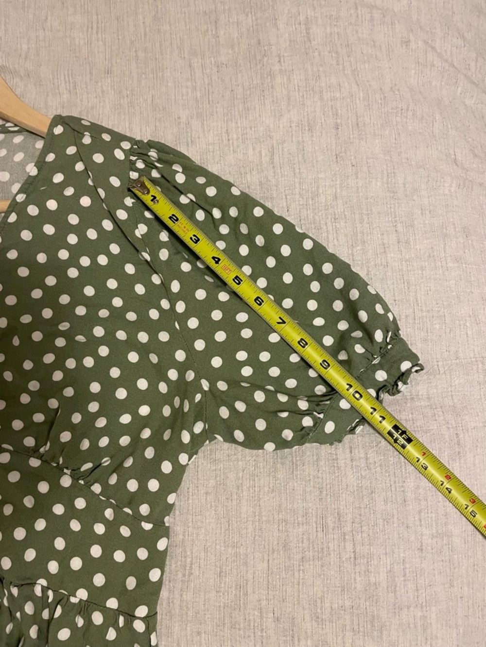 Time and Tru - Olive Green Polka Dot Midi Dress - Size XL - Picture 8 of 8